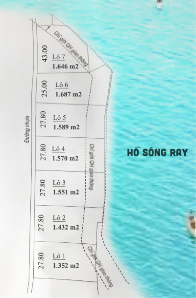 Bán đất Ven hồ Sông Ray Xã Bình Sơn Huyện Châu Đức Bà Rịa Vũng Tàu